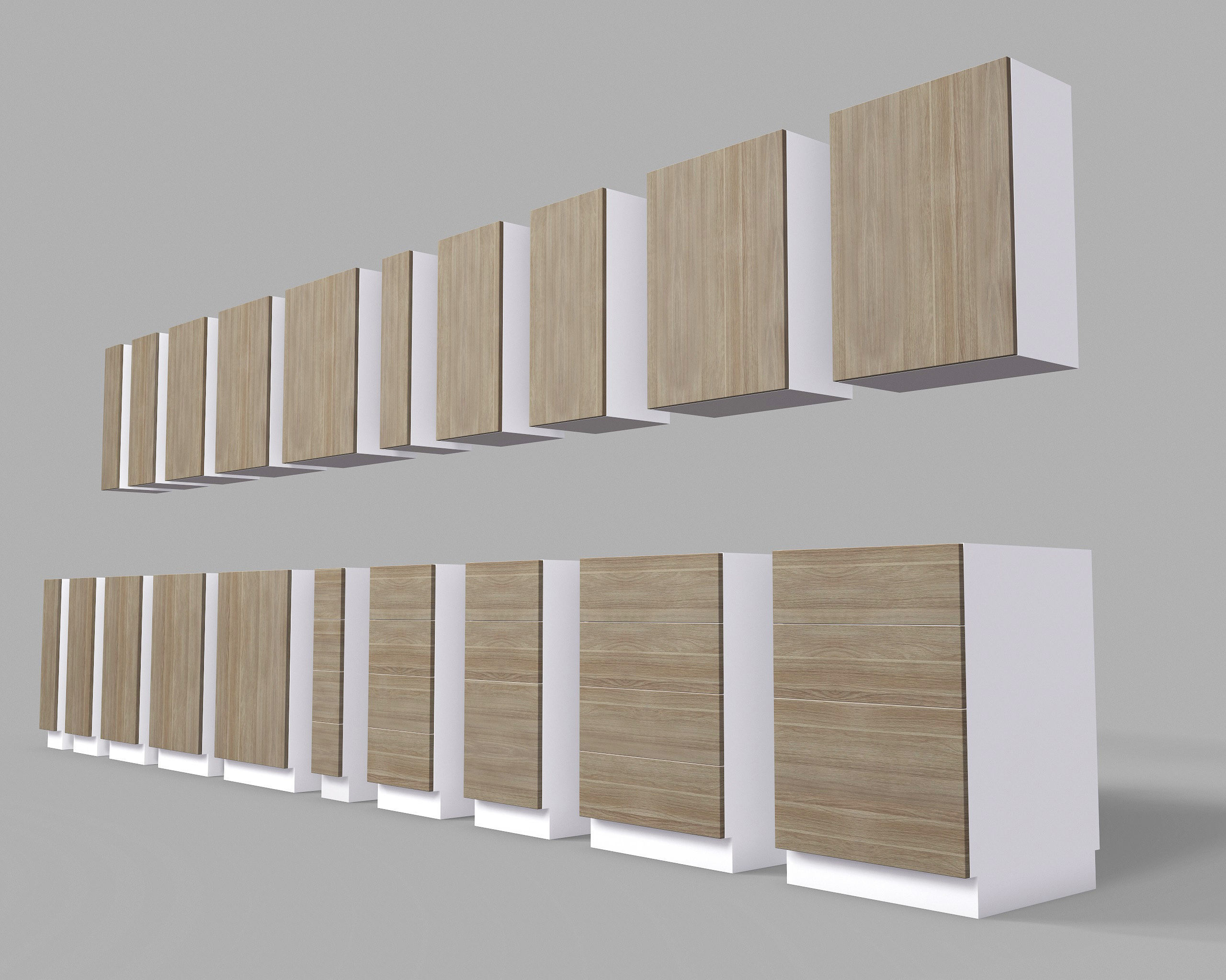 Kitchen Cabinet Collection Low-poly 3D model_4