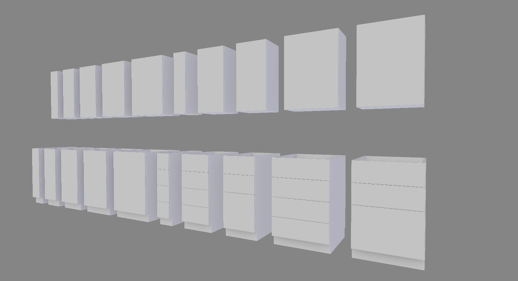 Kitchen Cabinet Collection Low-poly 3D model_9