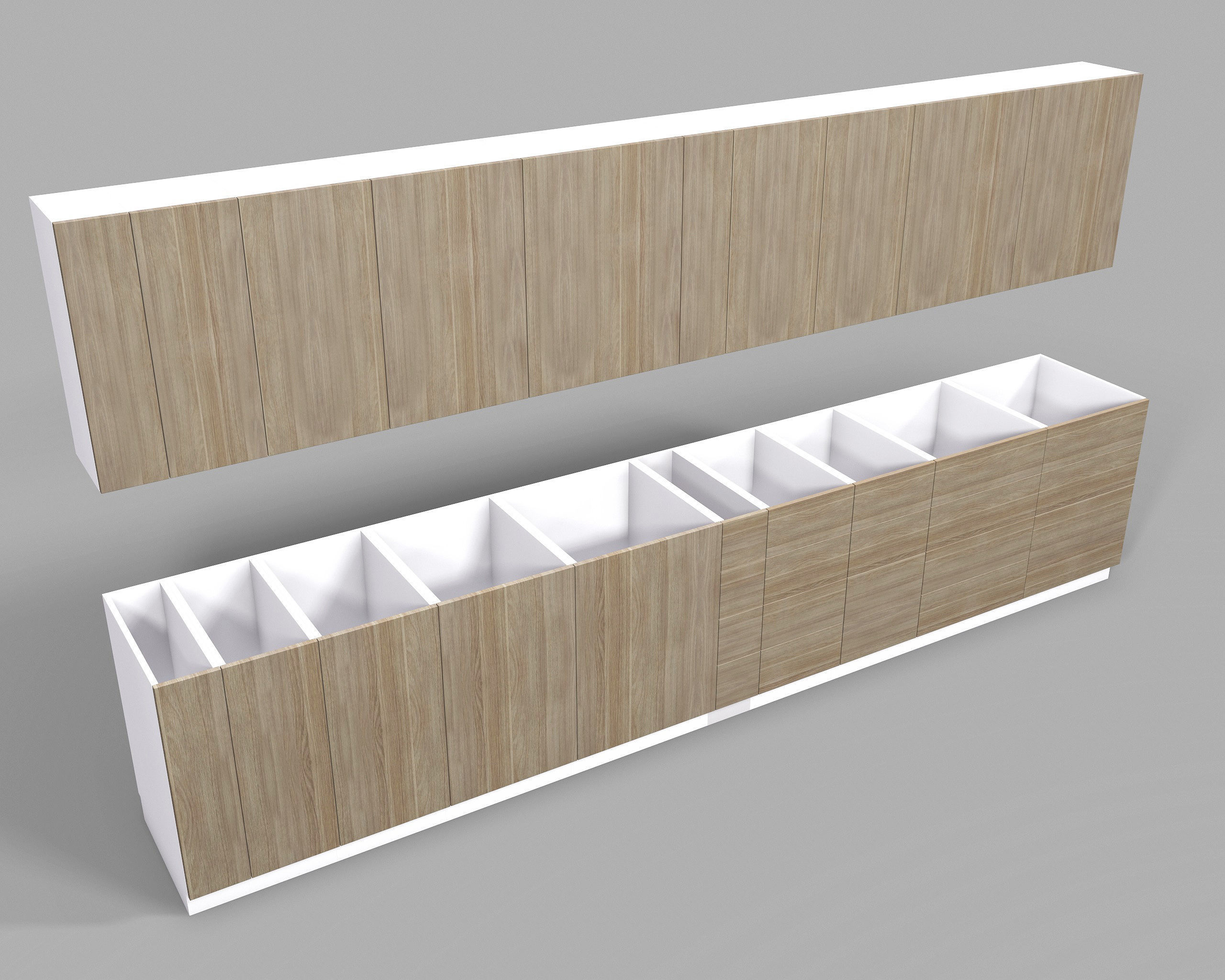 Kitchen Cabinet Collection Low-poly 3D model_8