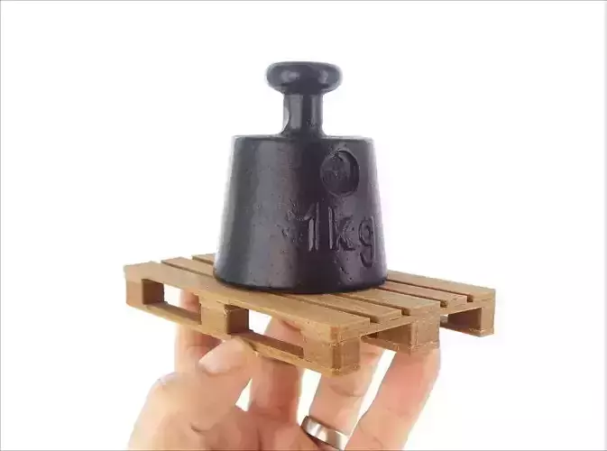 3D-printed scale model of EUR pallet made of wood-based filament Free 3D print model