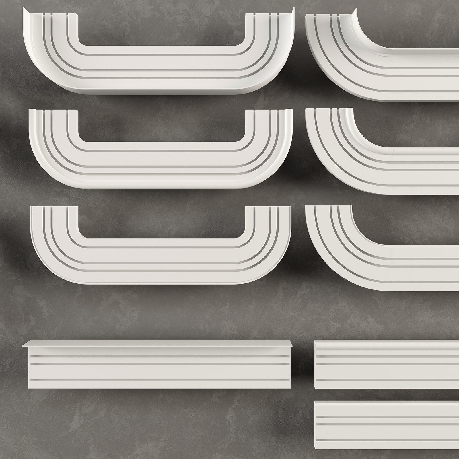 Plastic ceiling cornice 3D model_6