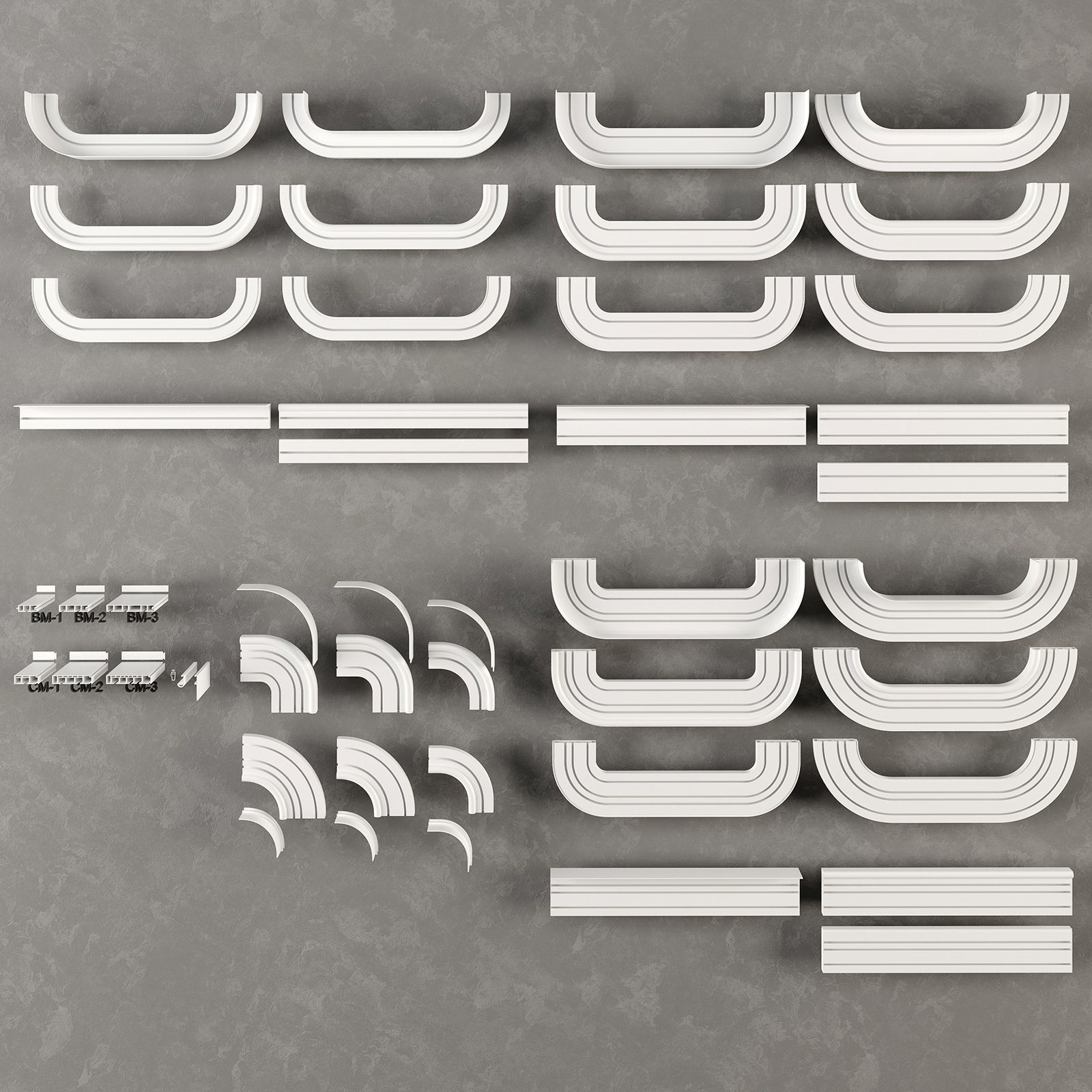 Plastic ceiling cornice 3D model_1
