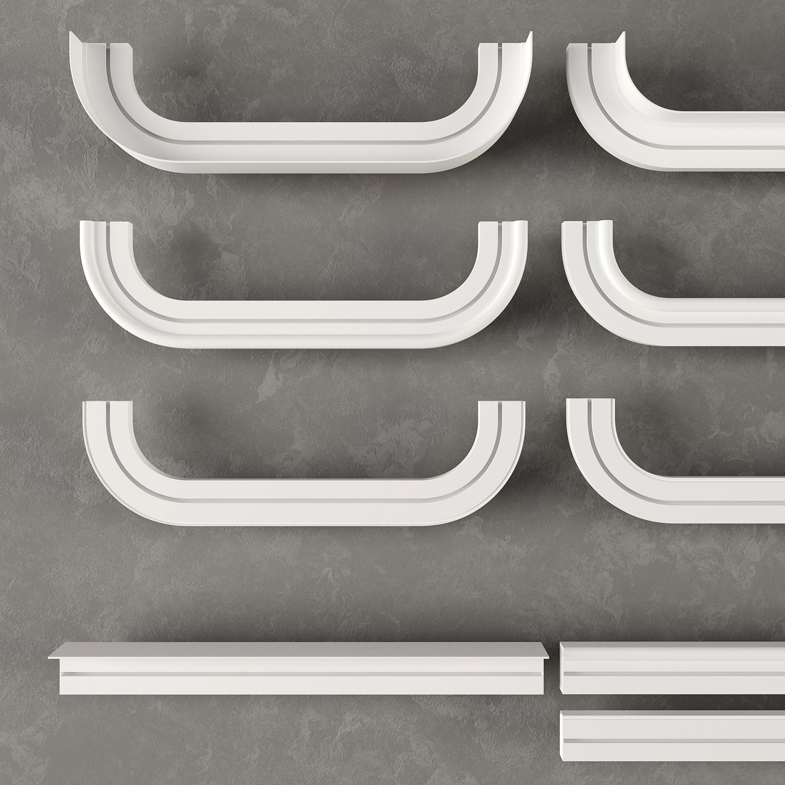 Plastic ceiling cornice 3D model_4
