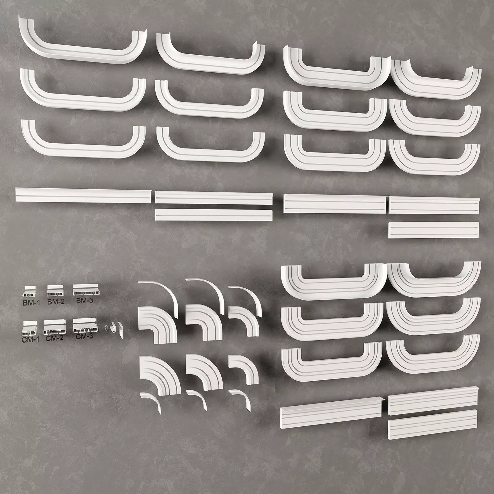 Plastic ceiling cornice 3D model_0