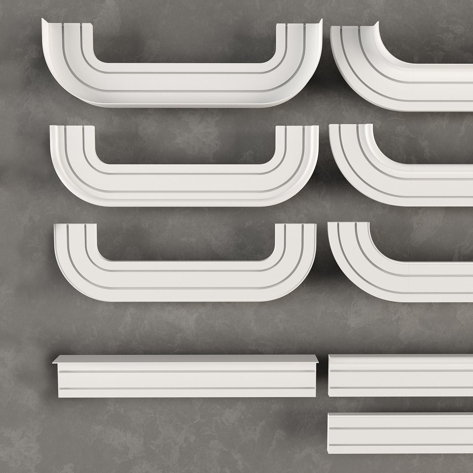 Plastic ceiling cornice 3D model_5