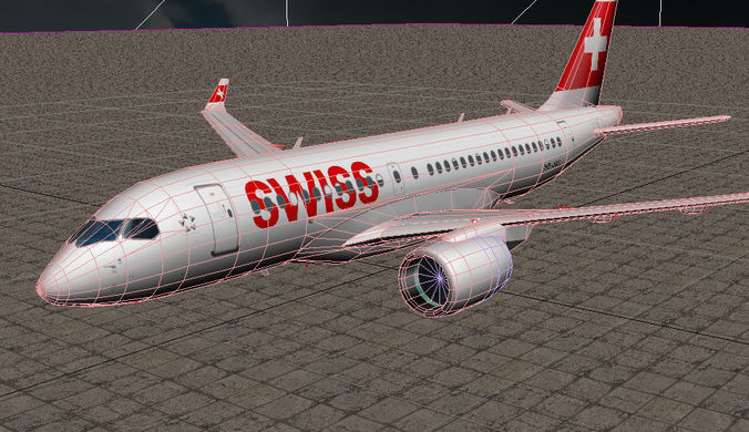 Bombardier CSeries CS100 Low-poly 3D model
