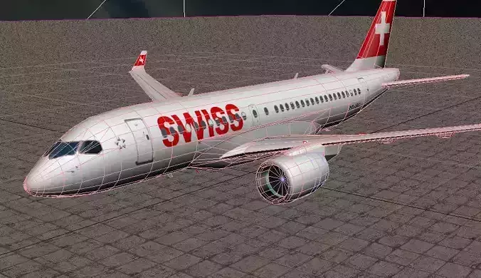 Bombardier CSeries CS100 Low-poly 3D model