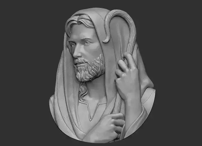 Jesus The Good Shepherd Pendant 3D print model