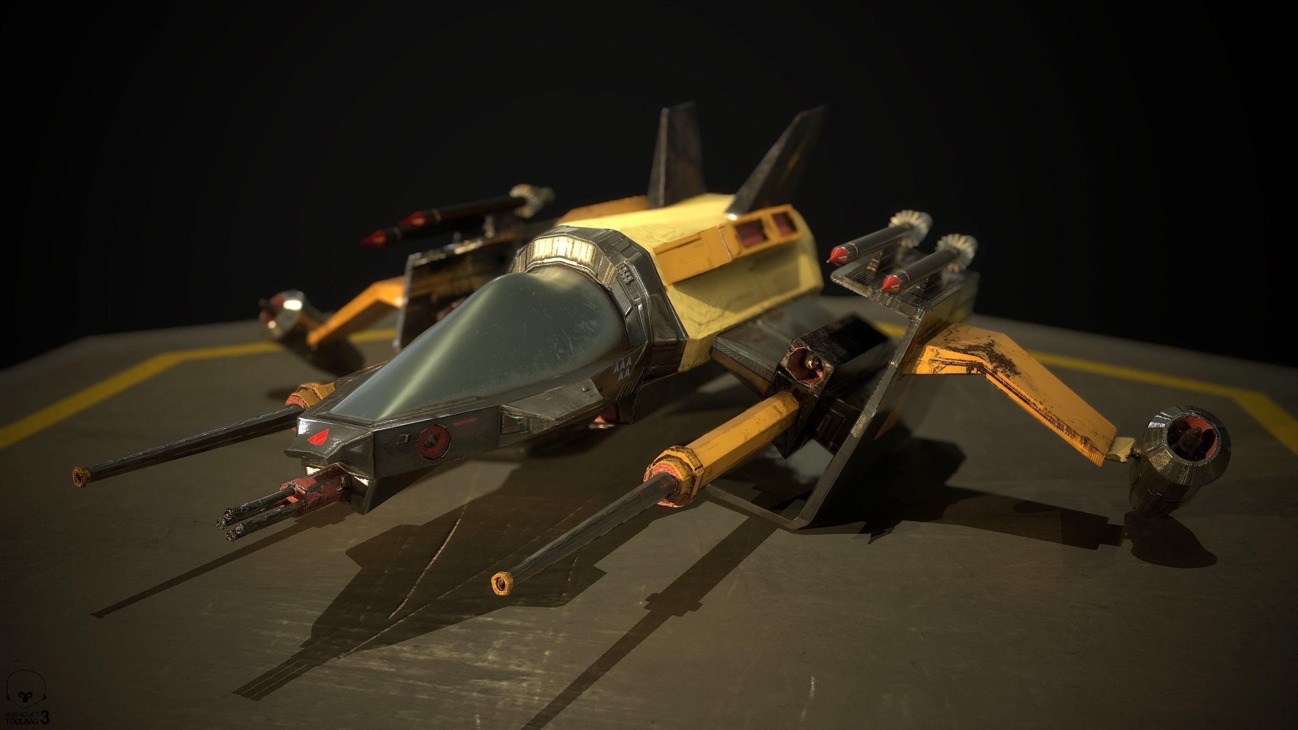 Rebelhunter star wars vehicle with two guns Low-poly 3D model_0