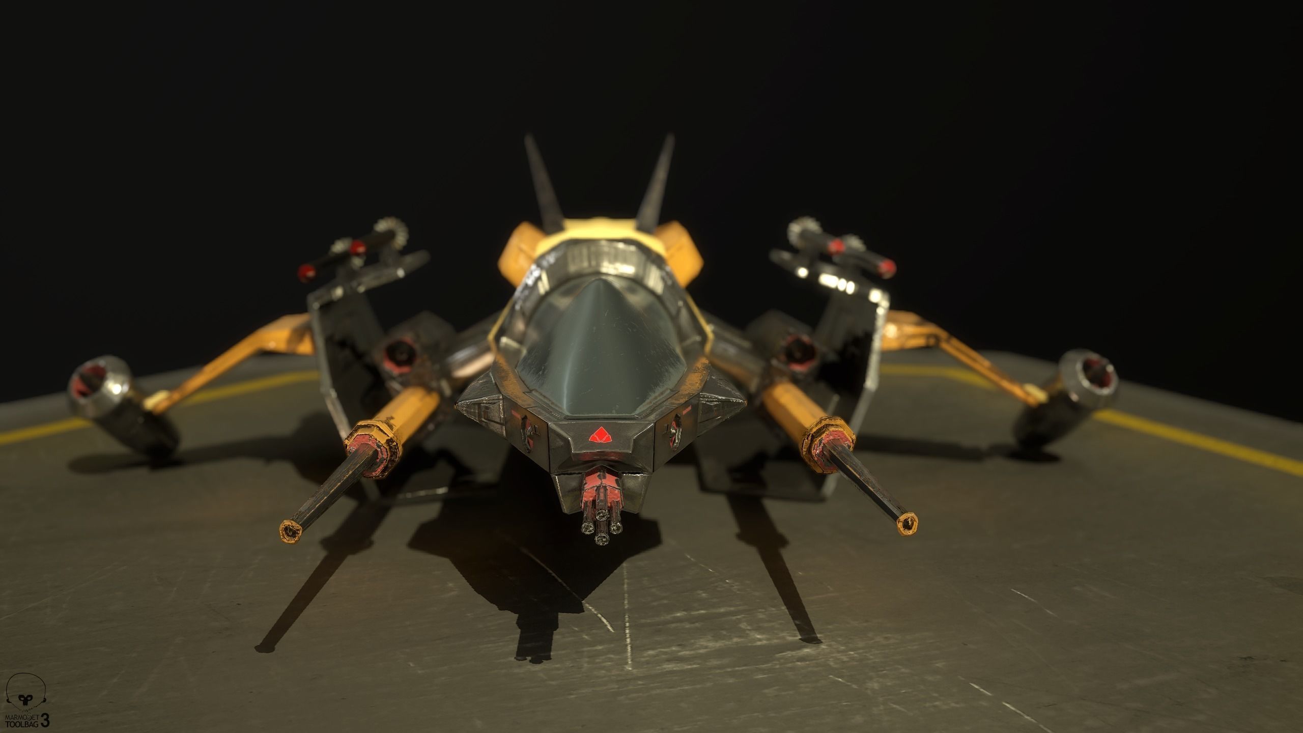 Rebelhunter star wars vehicle with two guns Low-poly 3D model_2