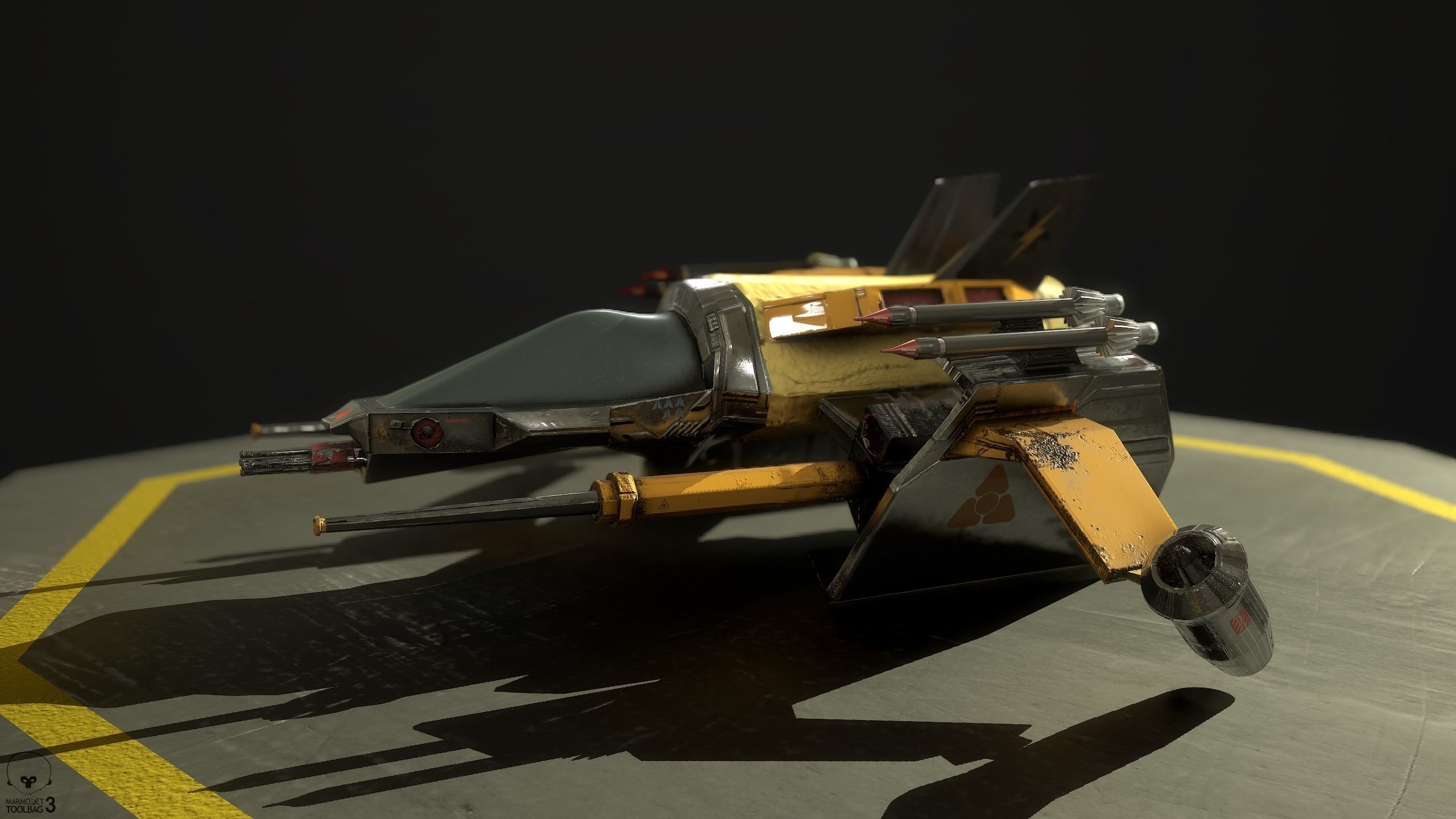 Rebelhunter star wars vehicle with two guns Low-poly 3D model_5