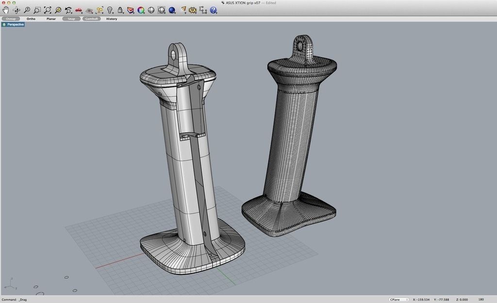 ASUS XTION 3D scanner - Handle and Lens Cover Free 3D print model_12