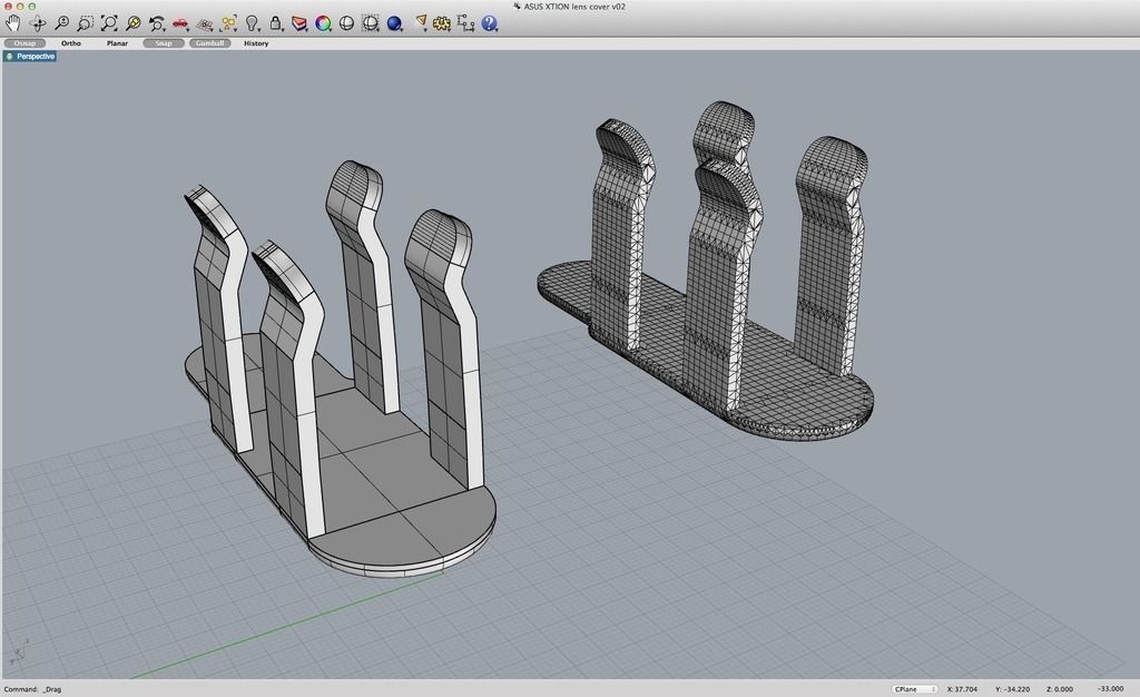 ASUS XTION 3D scanner - Handle and Lens Cover Free 3D print model_13