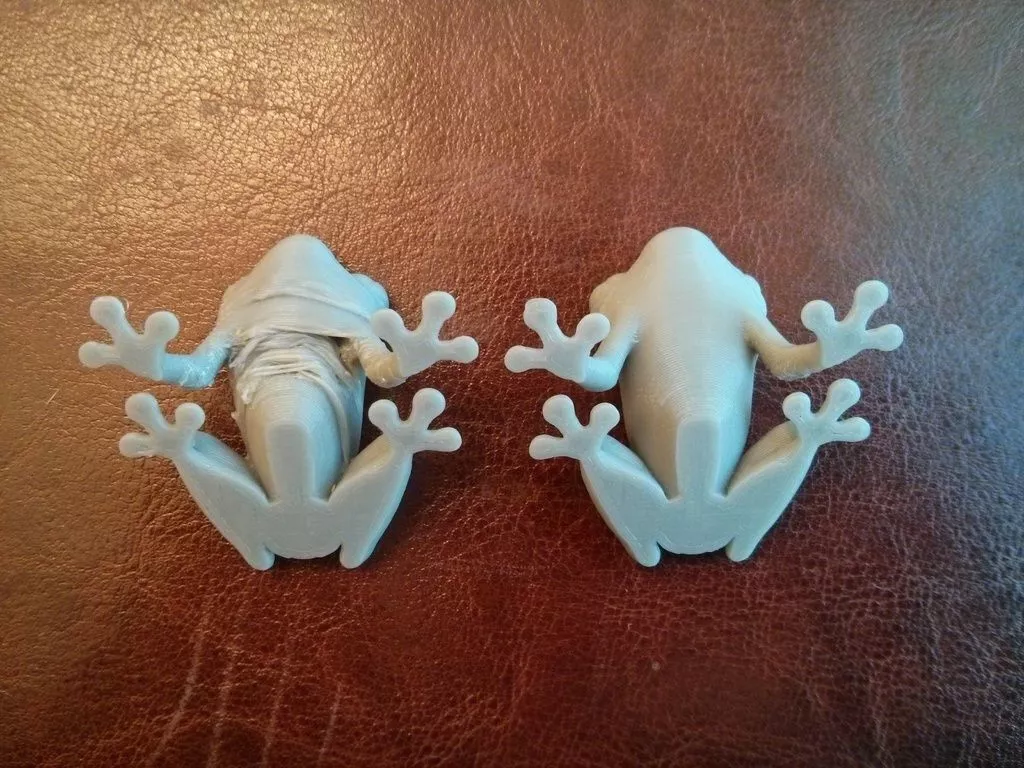 PLA frogs with and without cooling fan experiment Free 3D print model