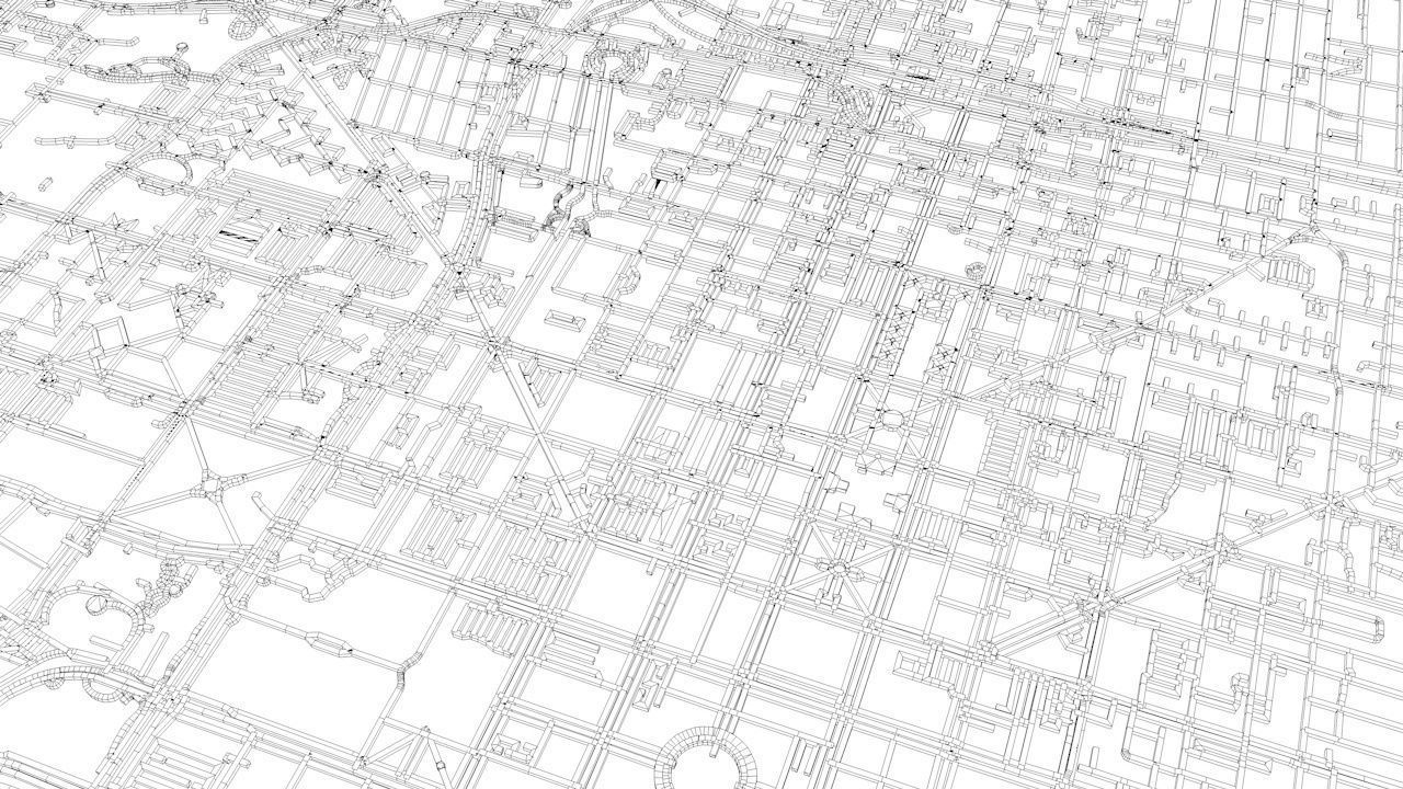 Indianapolis Road Network and Streets 3D model_13