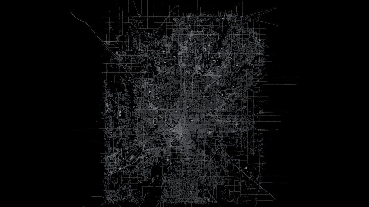 Indianapolis Road Network and Streets 3D model_10