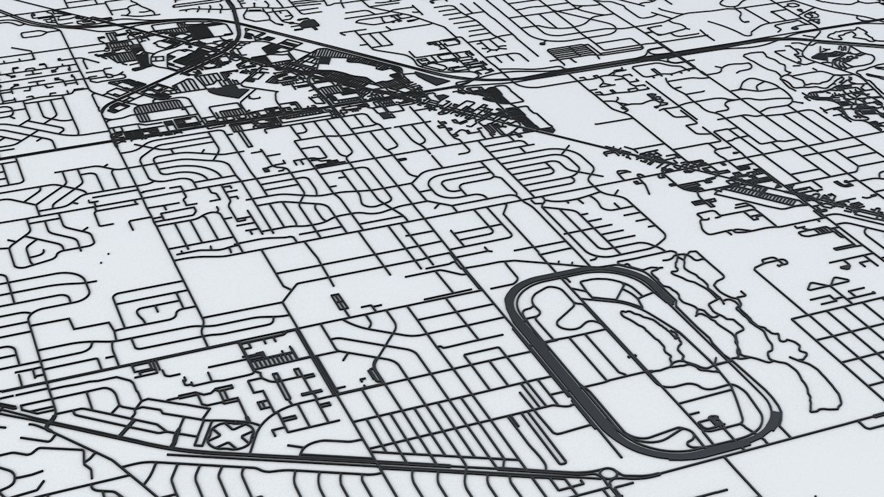 Indianapolis Road Network and Streets 3D model_3