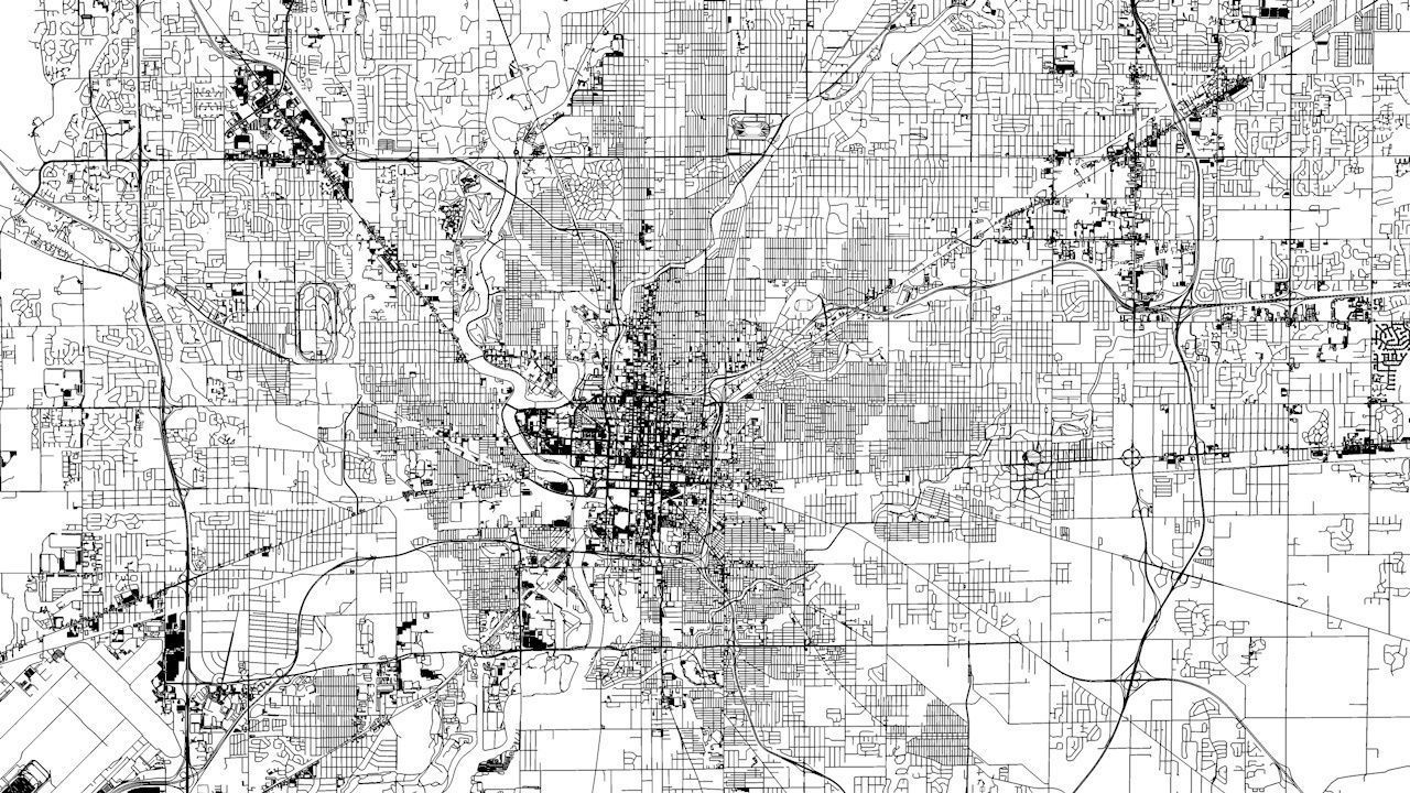 Indianapolis Road Network and Streets 3D model_12