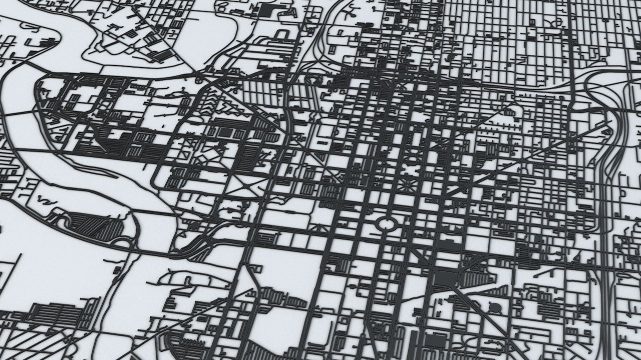 Indianapolis Road Network and Streets 3D model_5