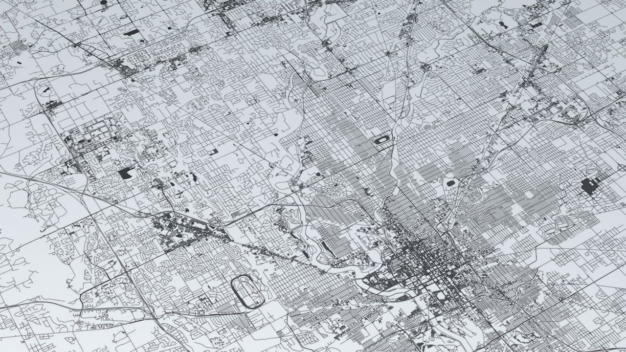 Indianapolis Road Network and Streets 3D model_6