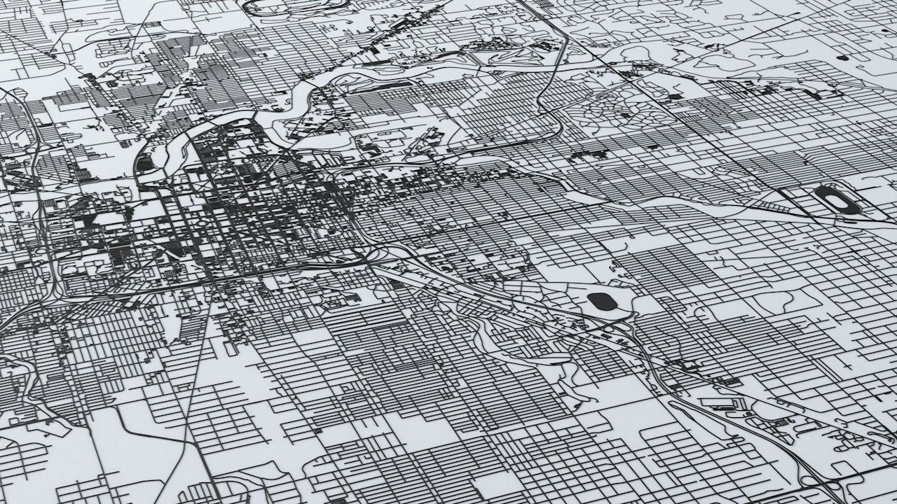 Indianapolis Road Network and Streets 3D model_9