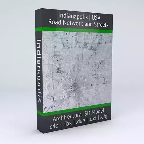 Indianapolis Road Network and Streets 3D model