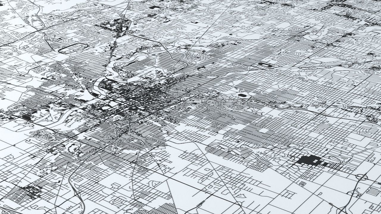 Indianapolis Road Network and Streets 3D model_2