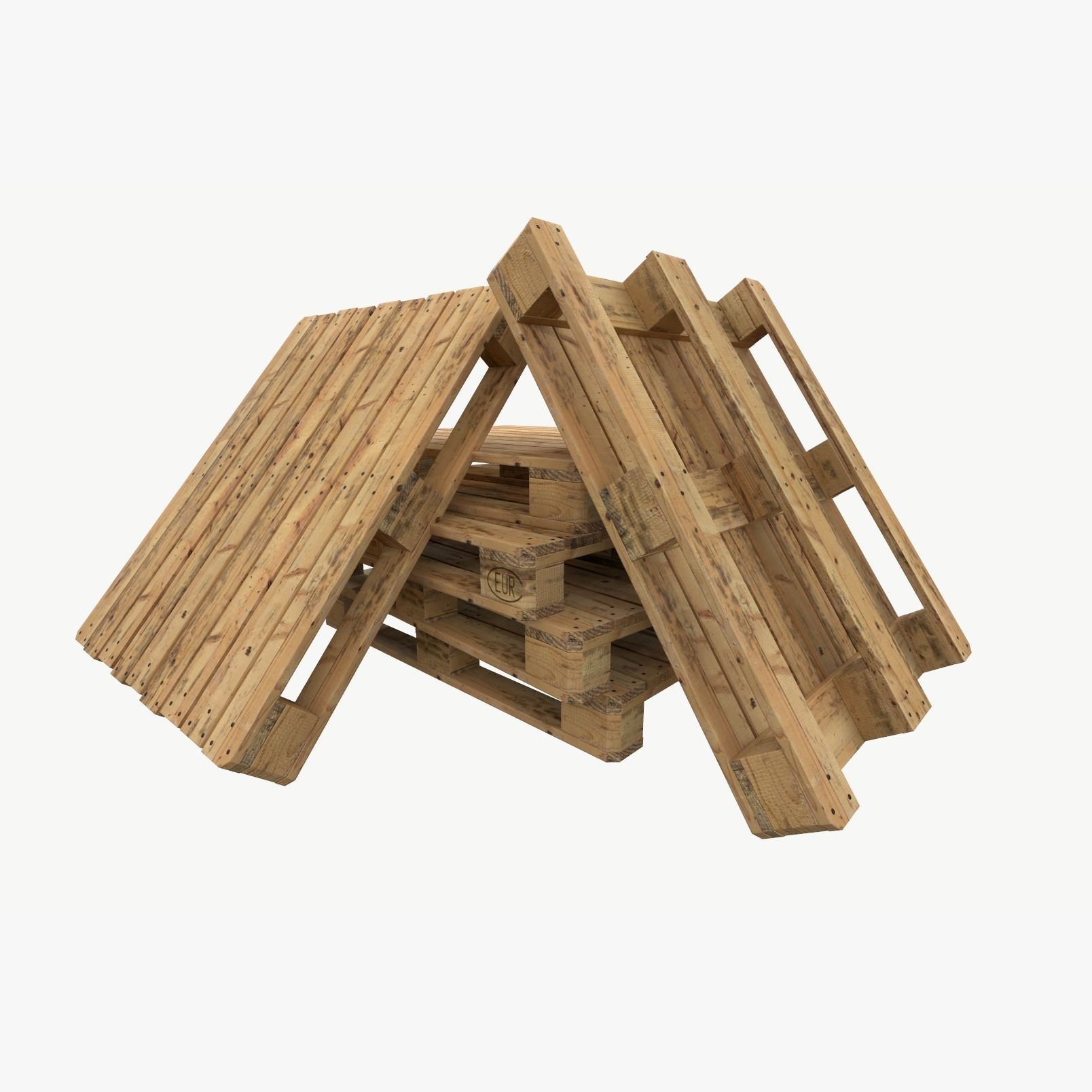 Pallet industrial type 3 sets of textures Low-poly 3D model_1