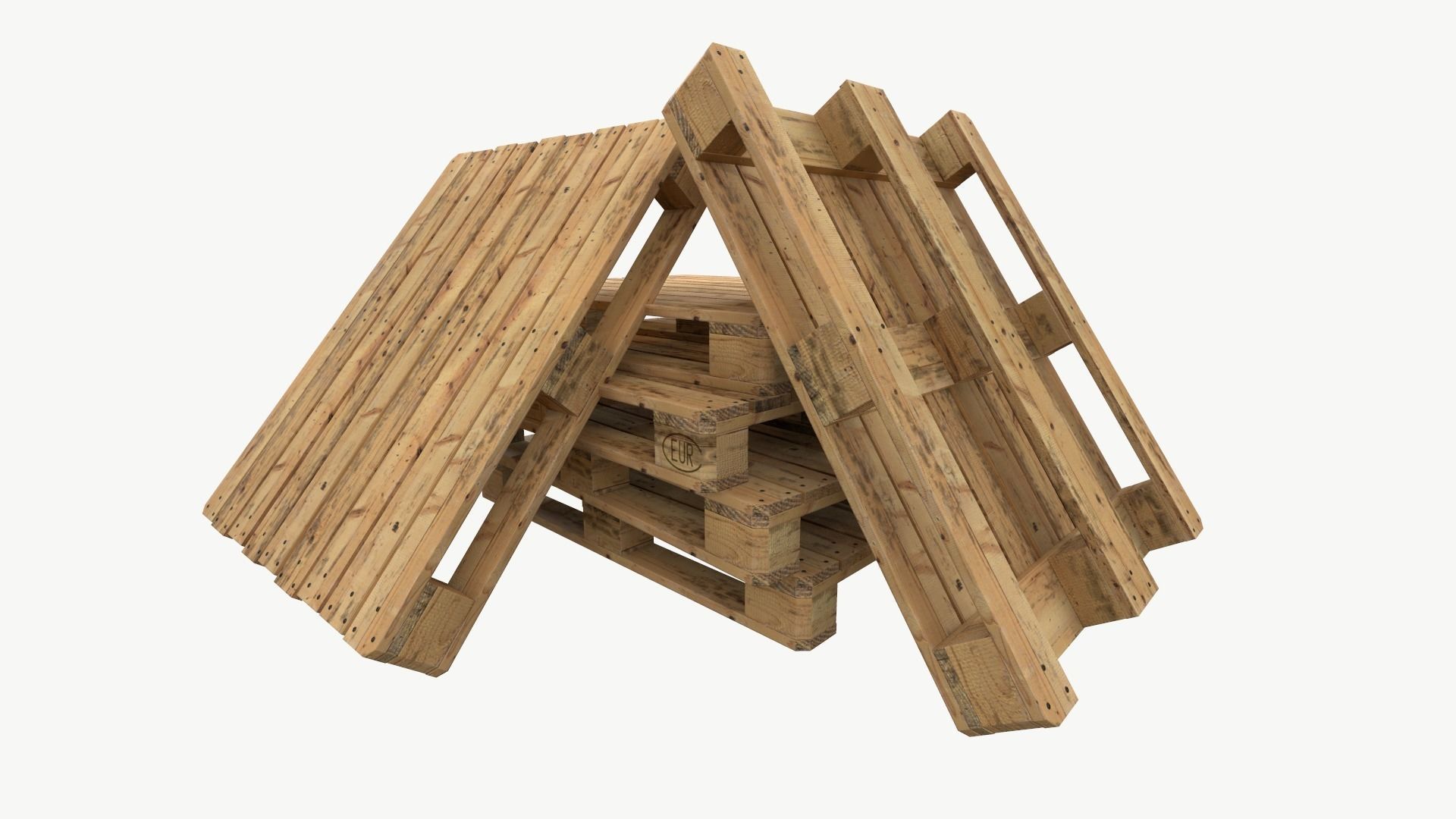 Pallet industrial type 3 sets of textures Low-poly 3D model_0