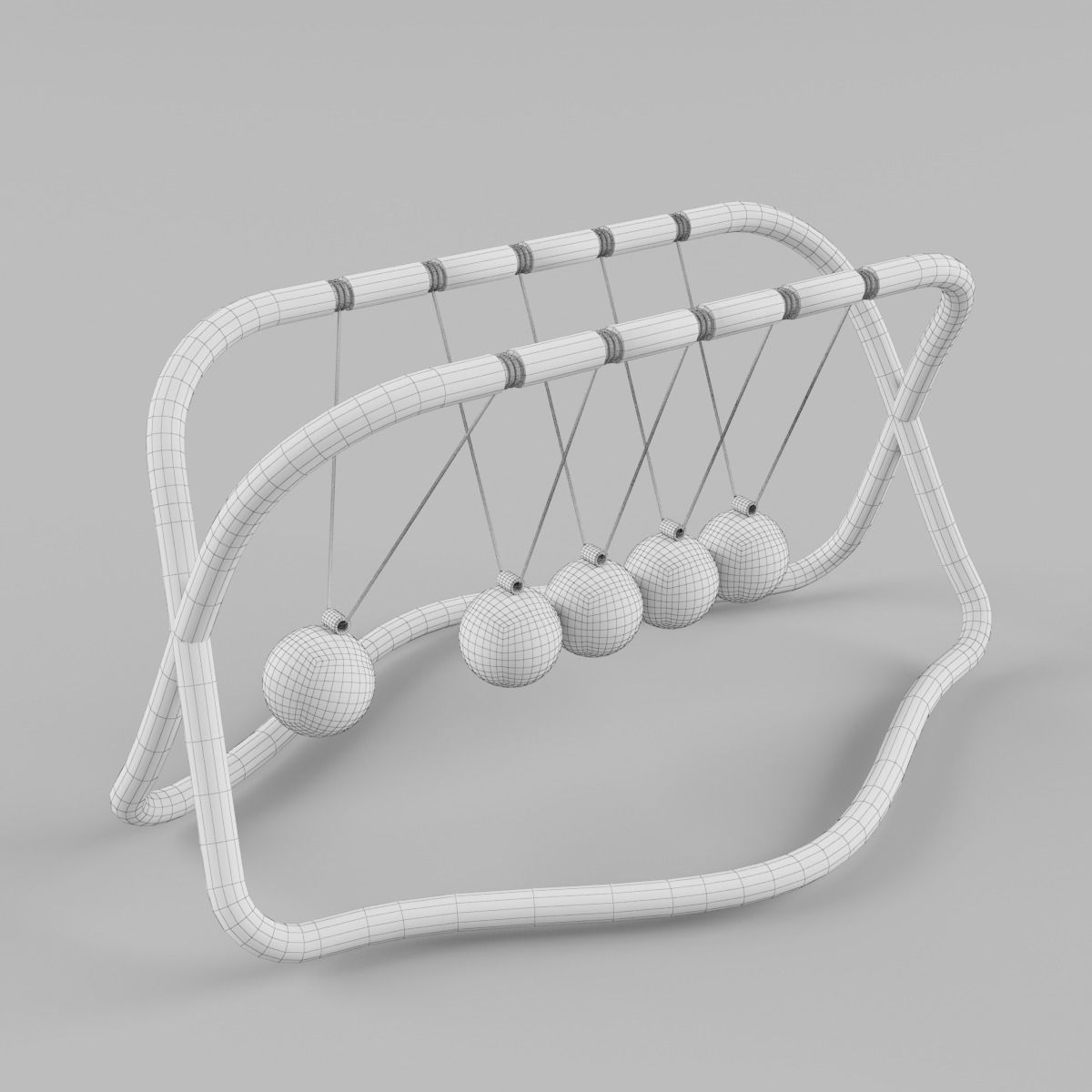 Newton cradle 3D model_6