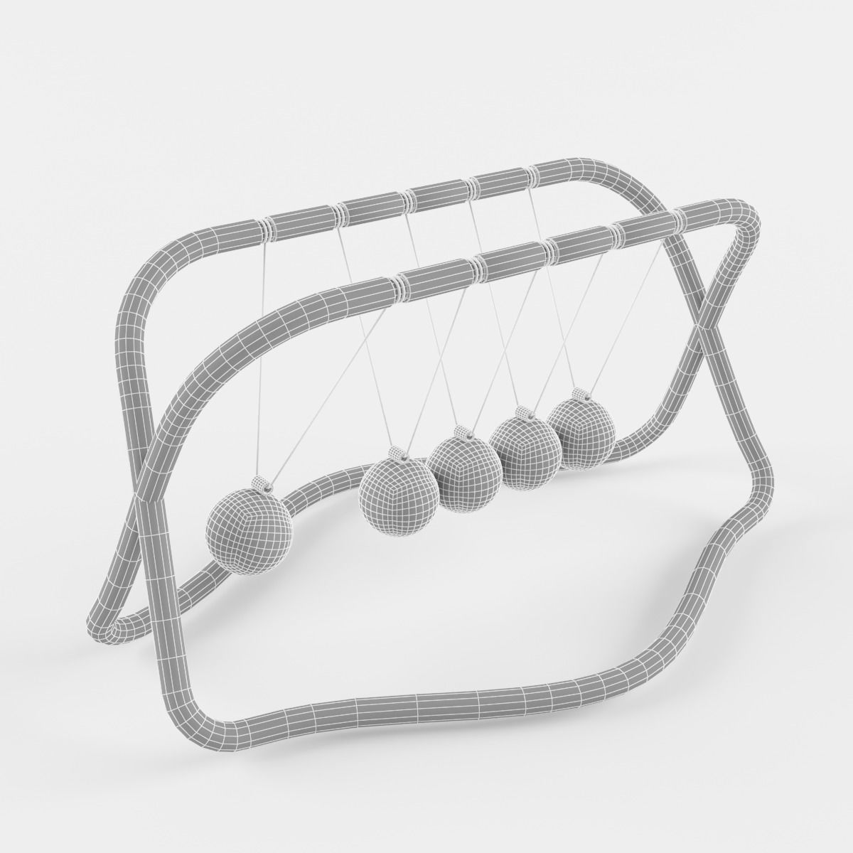 Newton cradle 3D model_5