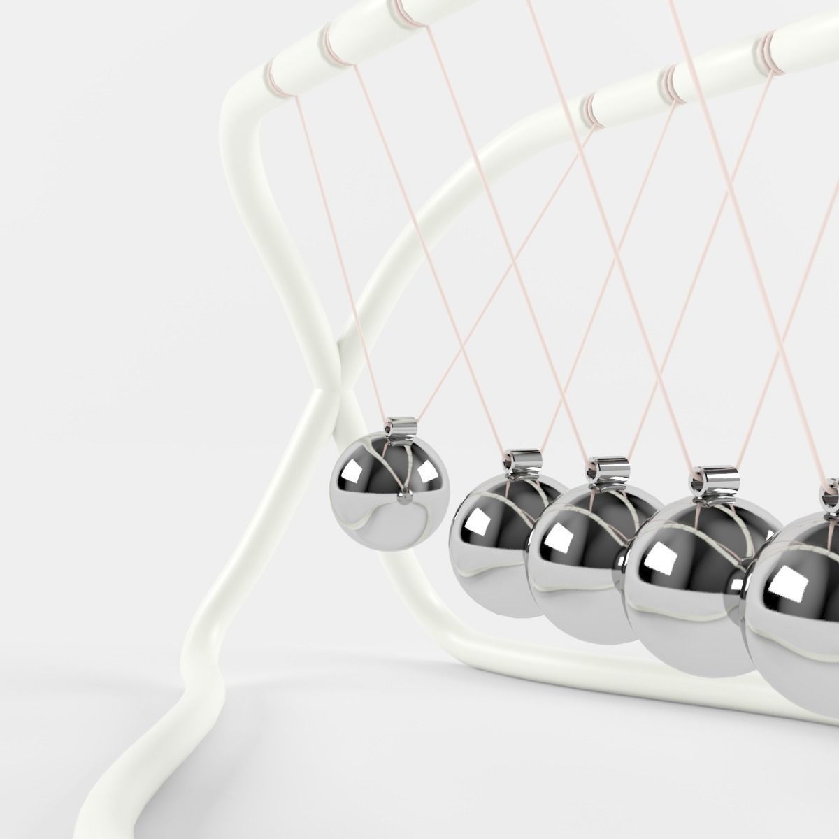 Newton cradle 3D model_4