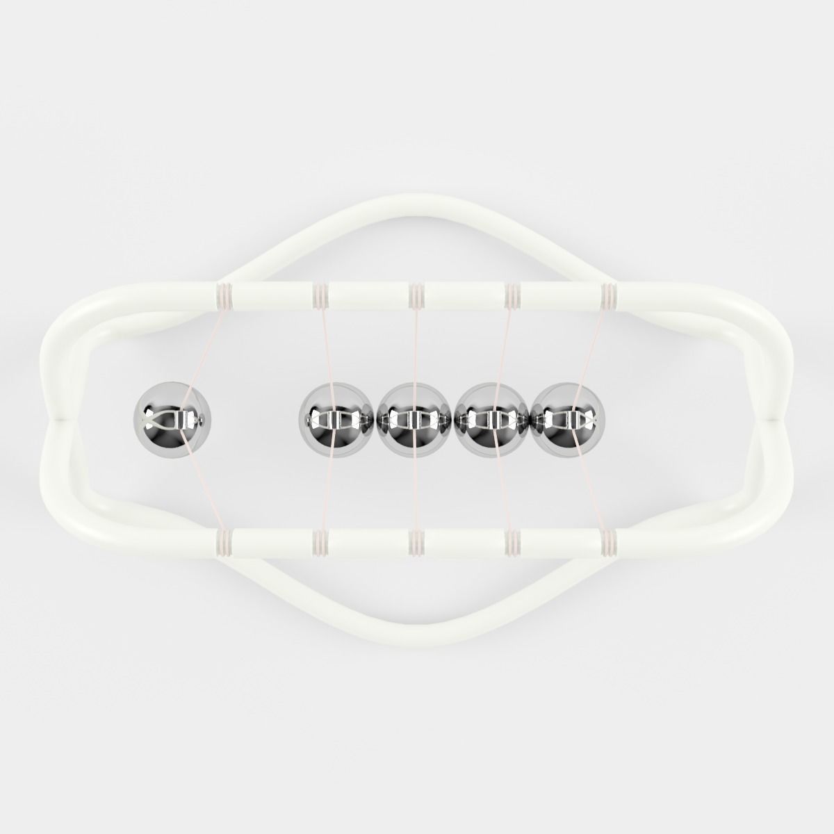 Newton cradle 3D model_3