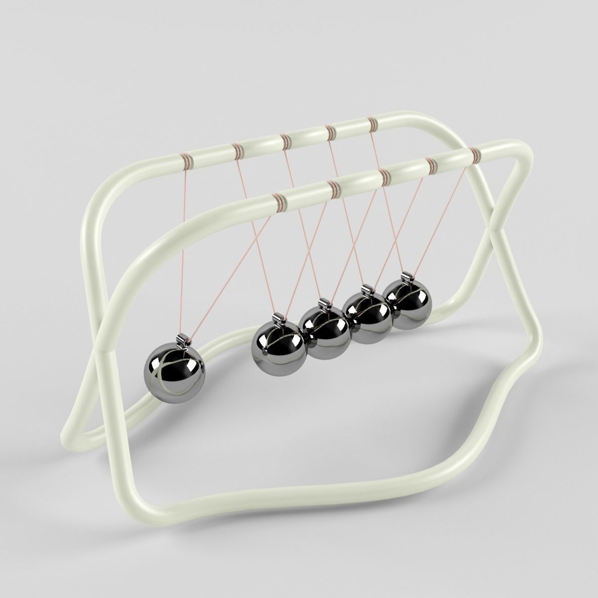 Newton cradle 3D model_1