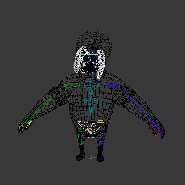 Rastafarian man cartoon rigged 3D model_12
