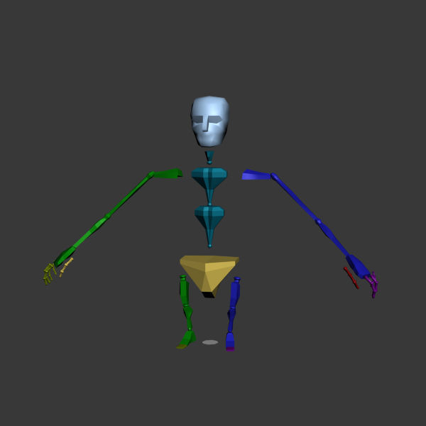 Rastafarian man cartoon rigged 3D model_9