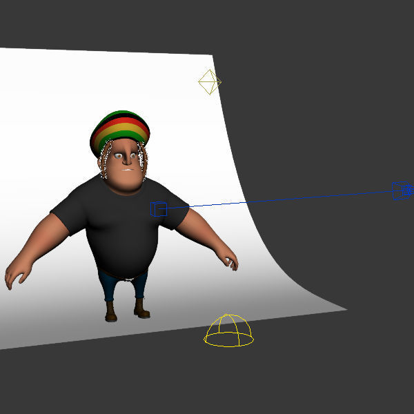 Rastafarian man cartoon rigged 3D model_6