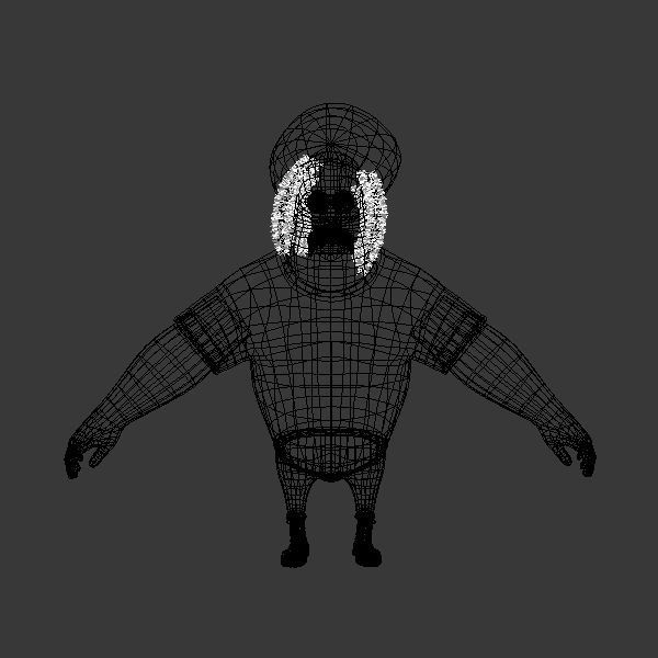 Rastafarian man cartoon rigged 3D model_8