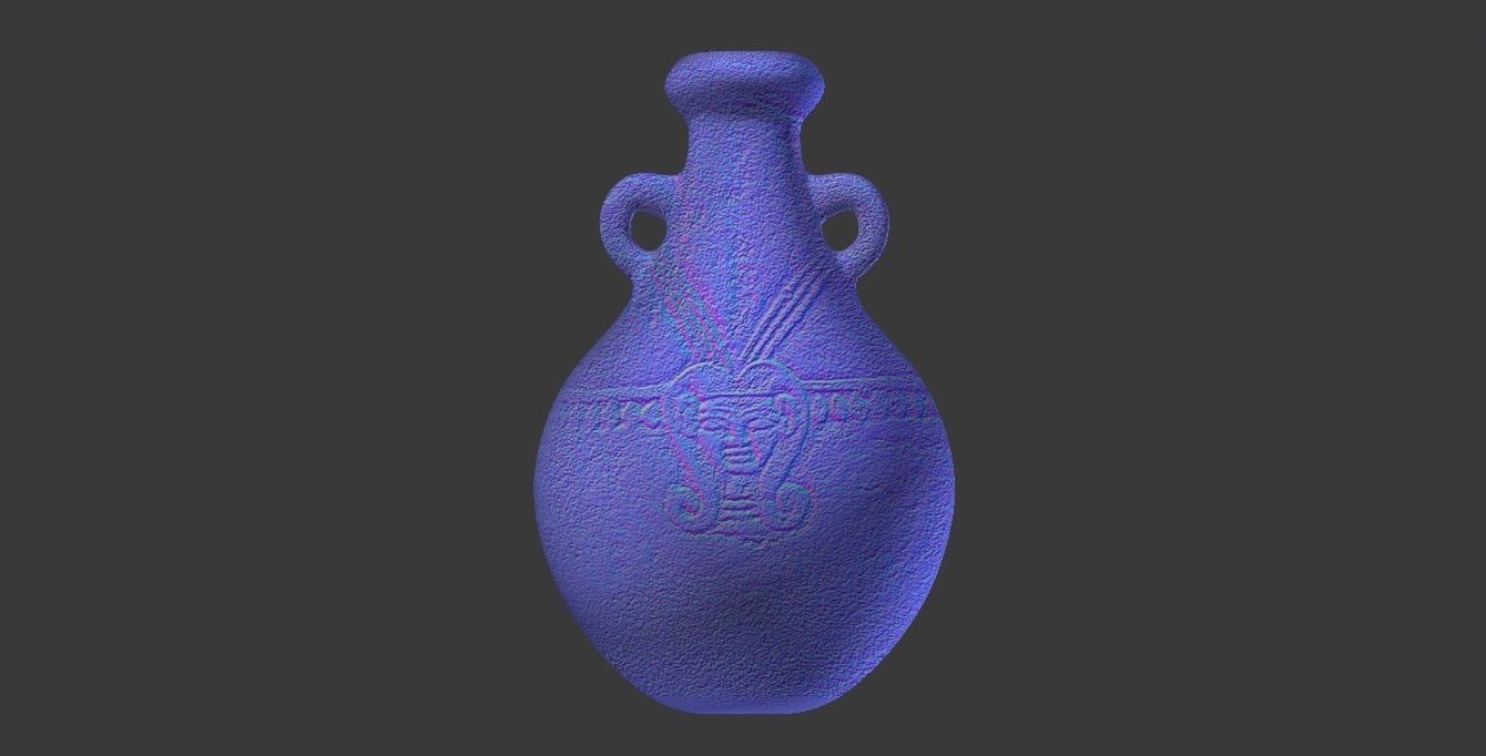 Egyptian ceramic pot 3D model_9