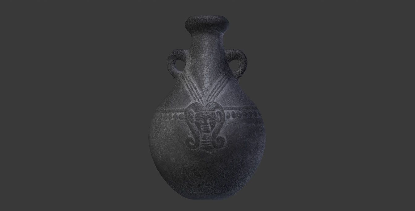 Egyptian ceramic pot 3D model_11