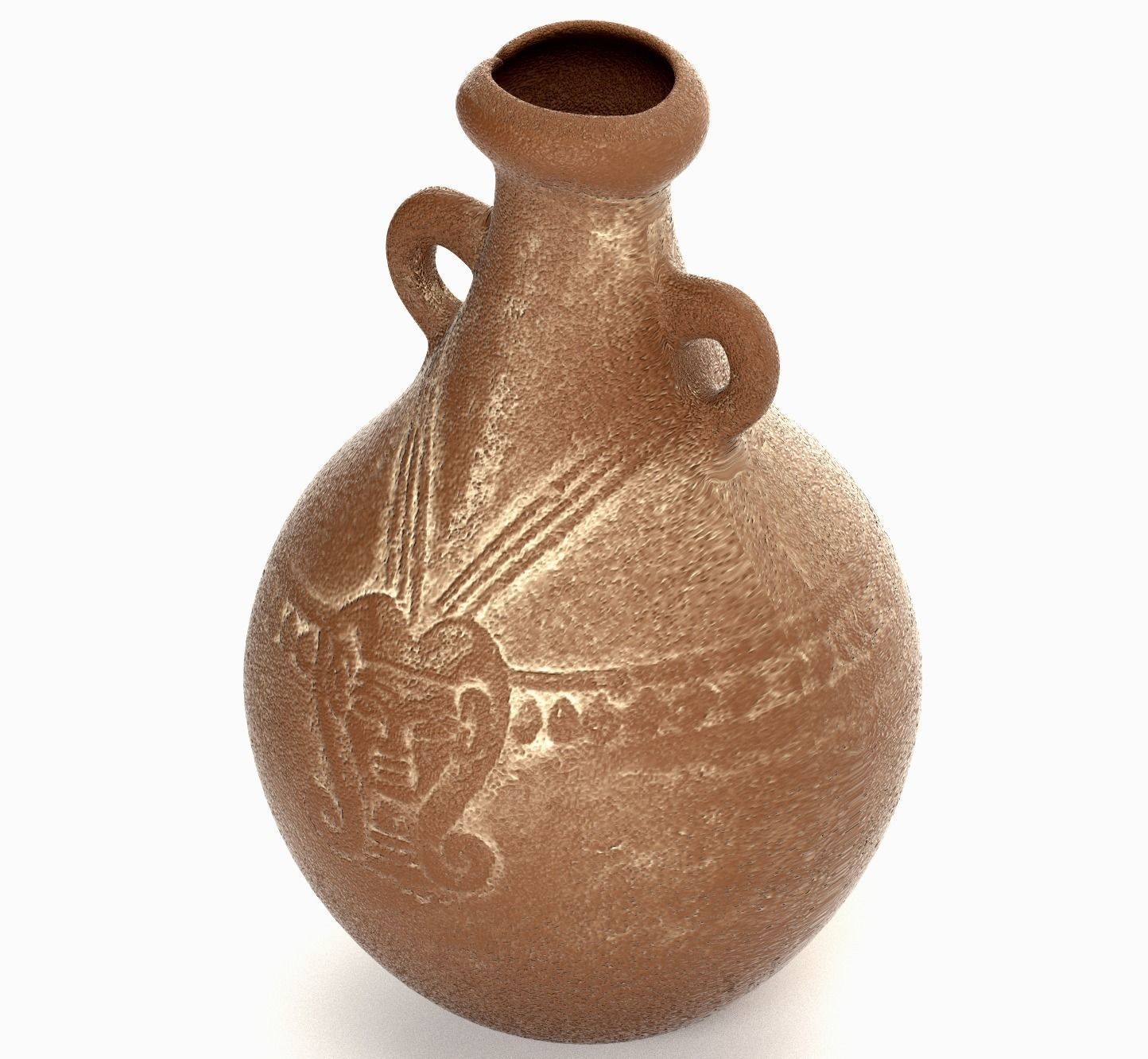 Egyptian ceramic pot 3D model_3
