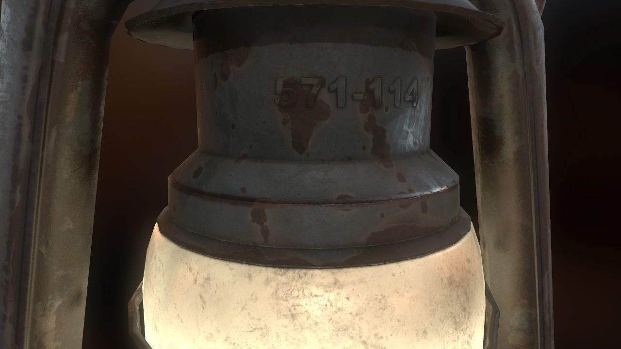 Low Poly Old Lantern Lamp PBR Low-poly 3D model_6