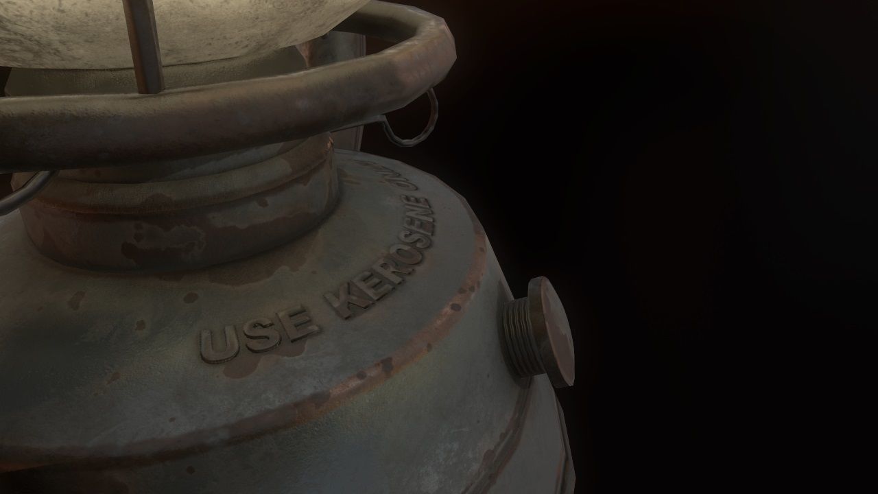 Low Poly Old Lantern Lamp PBR Low-poly 3D model_8