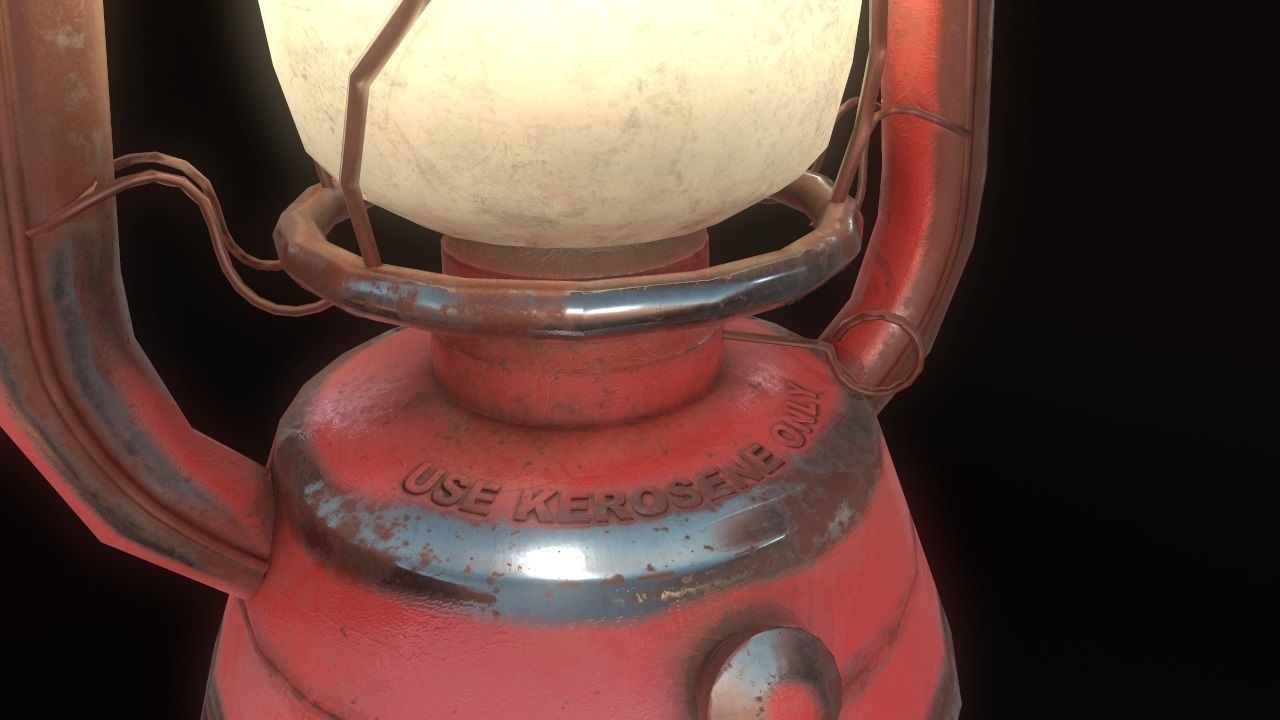Low Poly Old Lantern Lamp PBR Low-poly 3D model_27
