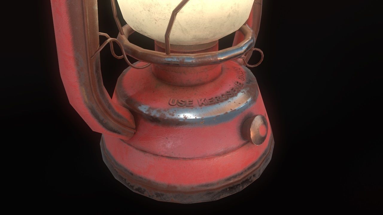 Low Poly Old Lantern Lamp PBR Low-poly 3D model_21