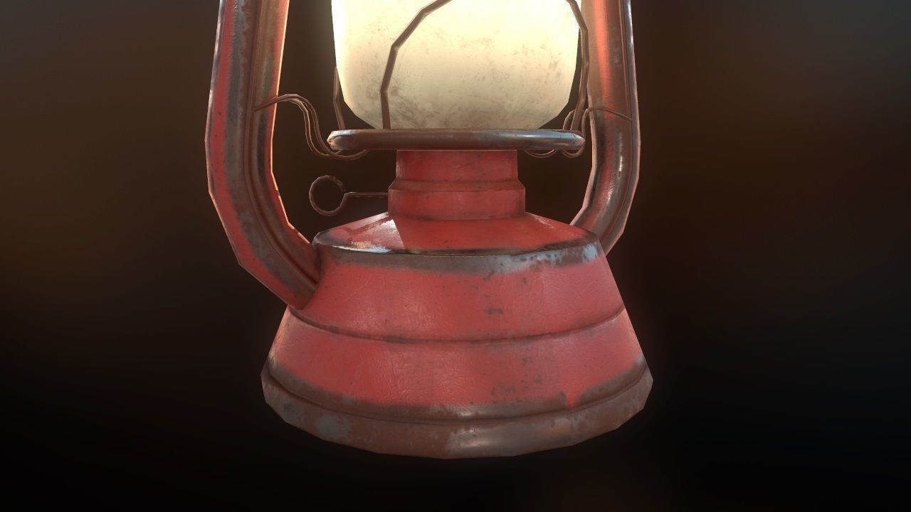 Low Poly Old Lantern Lamp PBR Low-poly 3D model_24