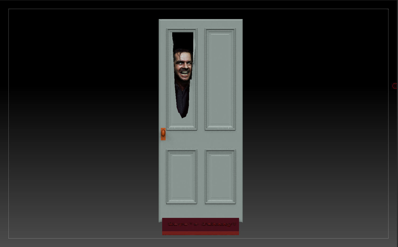 The Shining Jack Nicholson Door Scene TEXTURED 3D print model_1