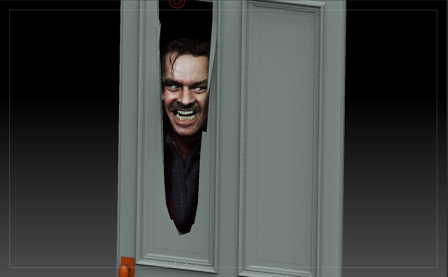 The Shining Jack Nicholson Door Scene TEXTURED 3D print model_30