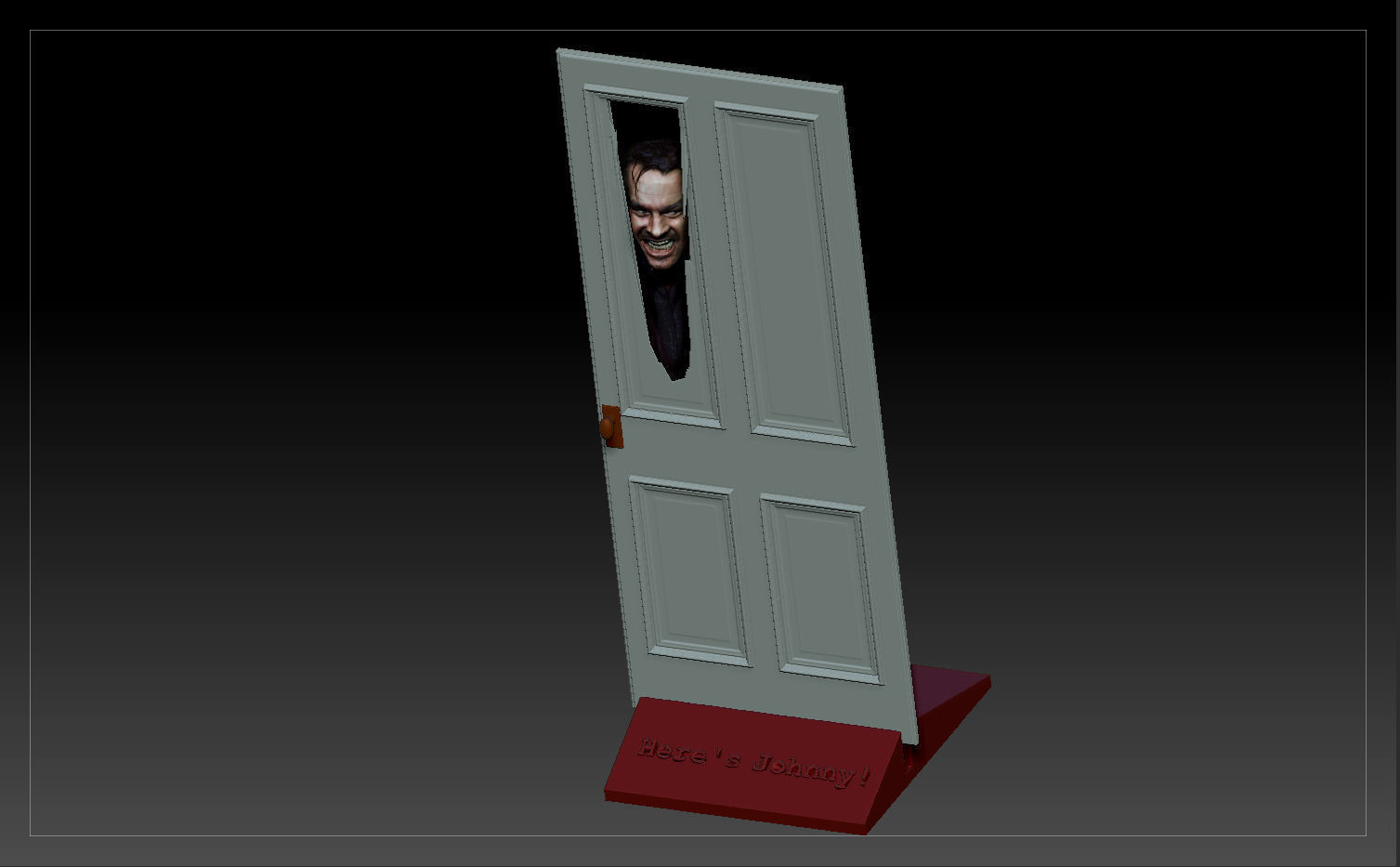 The Shining Jack Nicholson Door Scene TEXTURED 3D print model_14