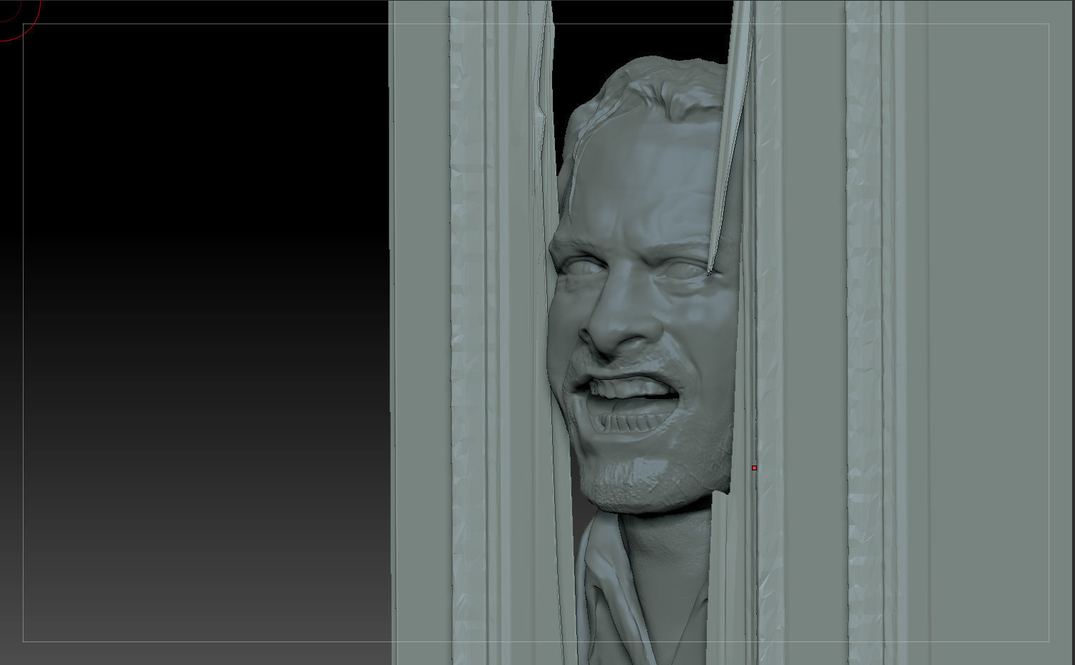 The Shining Jack Nicholson Door Scene TEXTURED 3D print model_25